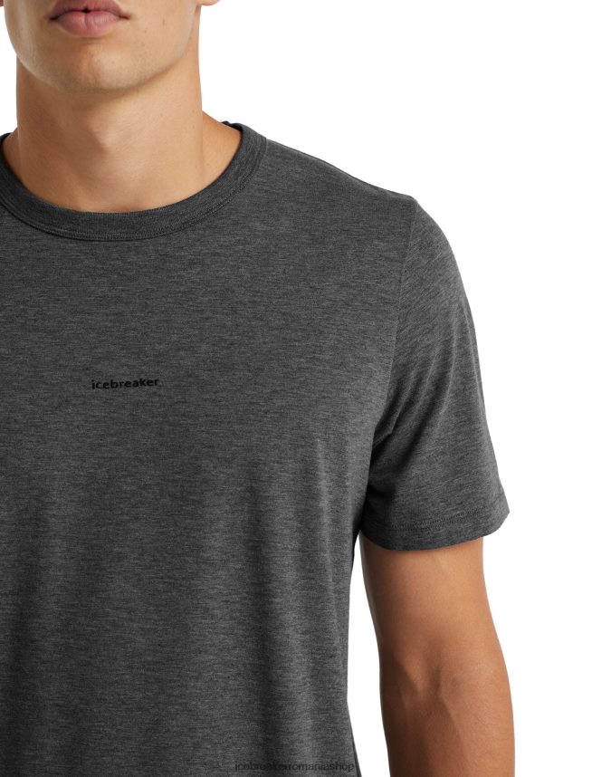 Icebreaker îmbrăcăminte gritstone heather bărbați tricou central merinos cu maneca scurta DL46T493
