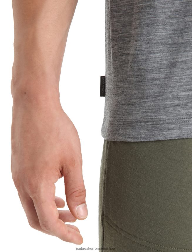 Icebreaker îmbrăcăminte gritstone heather bărbați tricou cu buzunar cu mânecă scurtă merino granary DL46T18