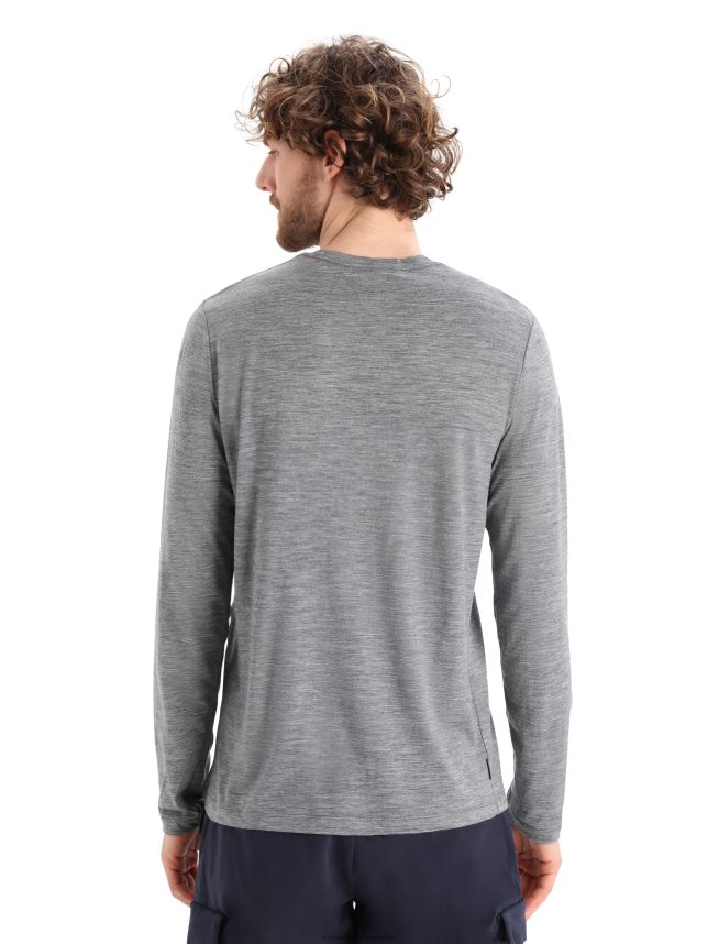 Icebreaker îmbrăcăminte gritstone heather bărbați tricou cu mânecă lungă merino tech lite ii ski yeti DL46T342