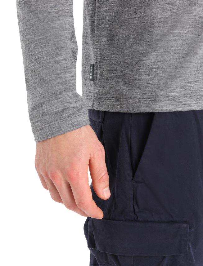 Icebreaker îmbrăcăminte gritstone heather bărbați tricou cu mânecă lungă merino tech lite ii ski yeti DL46T342