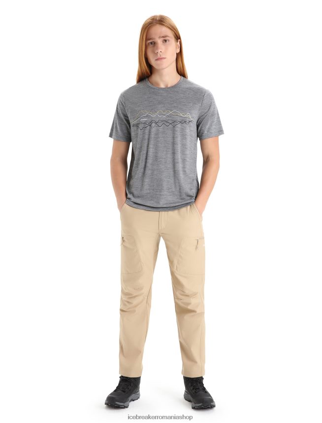 Icebreaker îmbrăcăminte gritstone heather bărbați tricou cu mânecă scurtă merino tech lite ii DL46T32