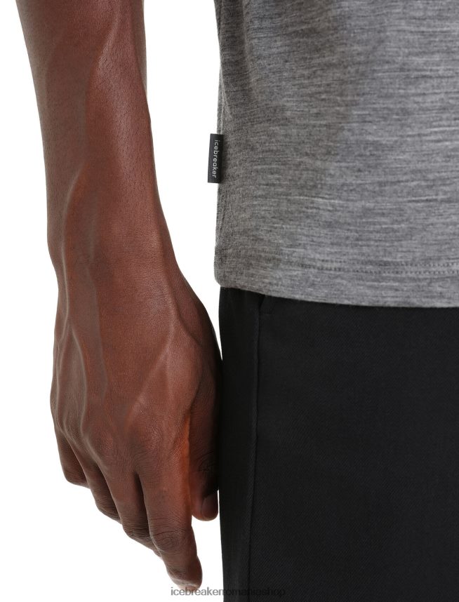 Icebreaker îmbrăcăminte gritstone heather bărbați tricou cu mânecă scurtă merino tech lite ii apus de soare de munte DL46T83