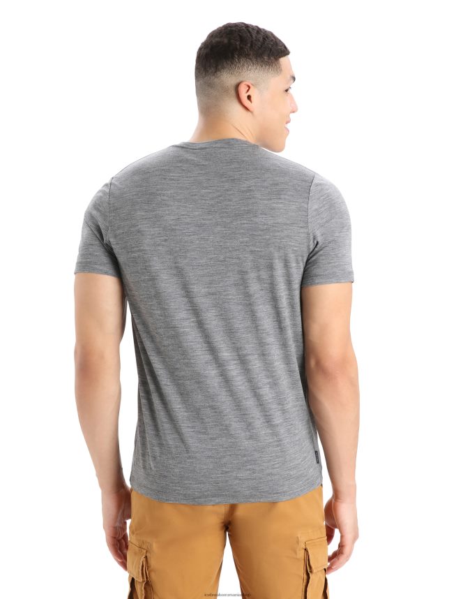 Icebreaker îmbrăcăminte gritstone heather bărbați tricou cu mânecă scurtă merino tech lite ii geologie montană DL46T383