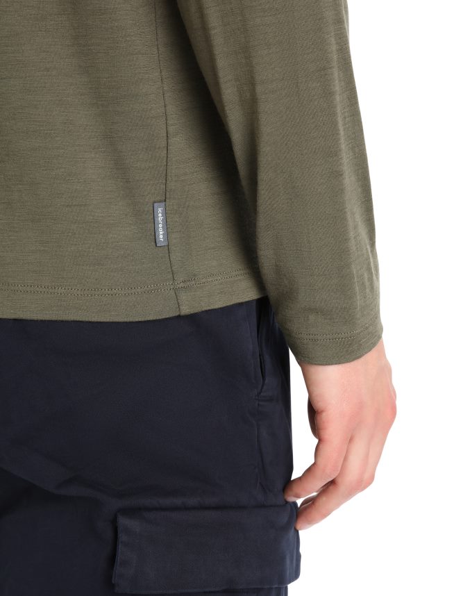 Icebreaker îmbrăcăminte loden bărbați tricou cu mânecă lungă merino tech lite ii ski yeti DL46T343