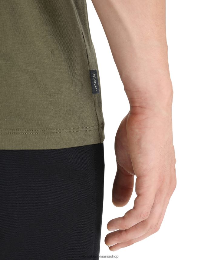 Icebreaker îmbrăcăminte loden bărbați tricou cu mânecă scurtă din bumbac tencel logo natural DL46T89