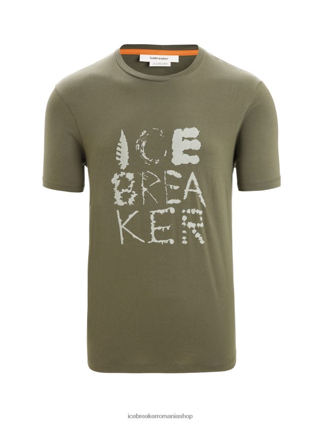 Icebreaker îmbrăcăminte loden bărbați tricou cu mânecă scurtă din bumbac tencel logo natural DL46T89