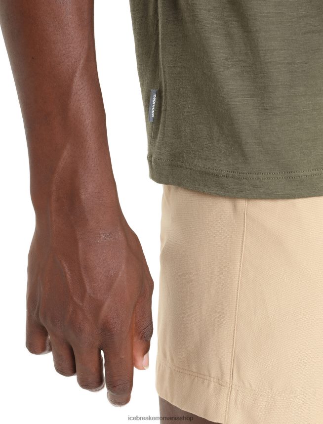 Icebreaker îmbrăcăminte loden bărbați tricou cu mânecă scurtă merino tech lite ii earth DL46T91