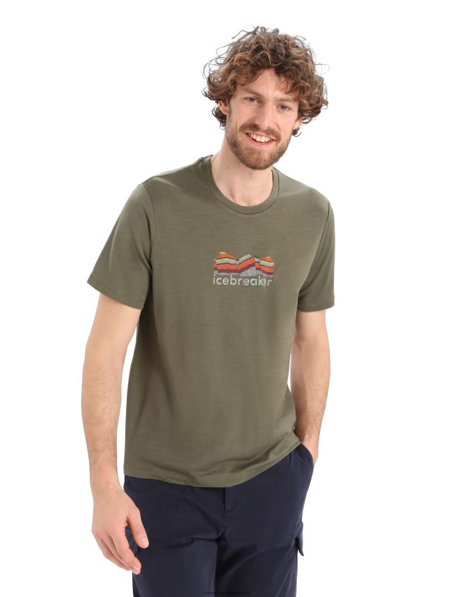 Icebreaker îmbrăcăminte loden bărbați tricou cu mânecă scurtă merino tech lite ii geologie montană DL46T384