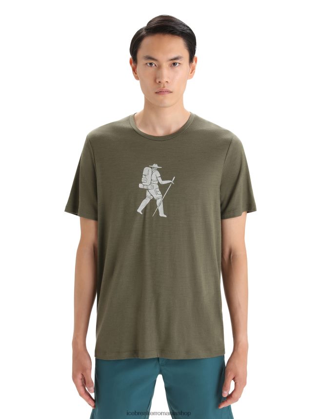 Icebreaker îmbrăcăminte loden bărbați tricou cu mânecă scurtă merino tech lite ii pentru drumeții DL46T38