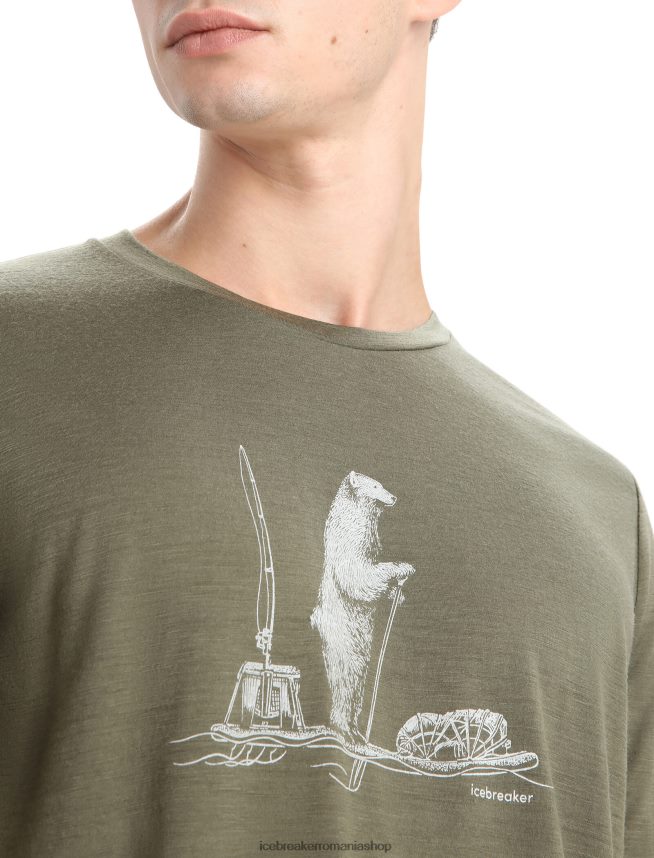 Icebreaker îmbrăcăminte loden bărbați tricou cu mânecă scurtă merino tech lite ii polar paddle DL46T67