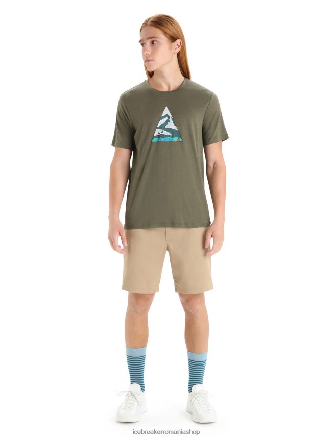 Icebreaker îmbrăcăminte loden bărbați tricou cu mânecă scurtă merino tech lite ii teren de camping DL46T74