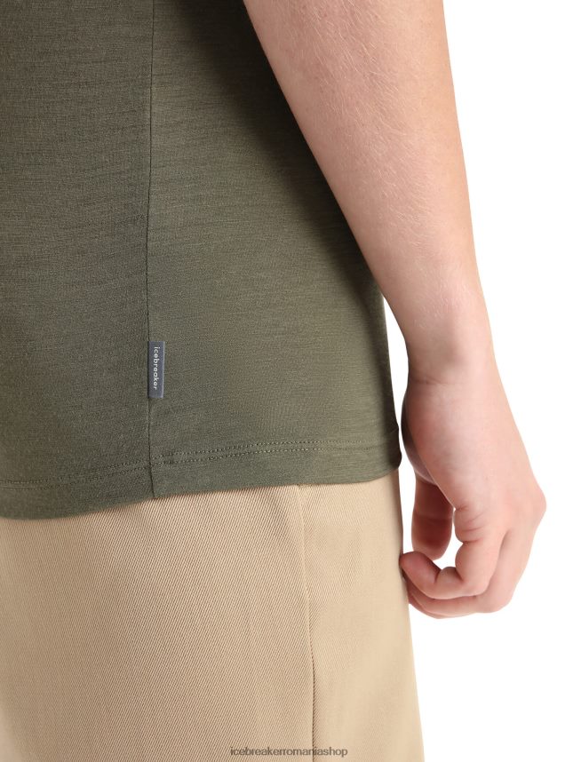 Icebreaker îmbrăcăminte loden bărbați tricou cu mânecă scurtă merino tech lite ii teren de camping DL46T74