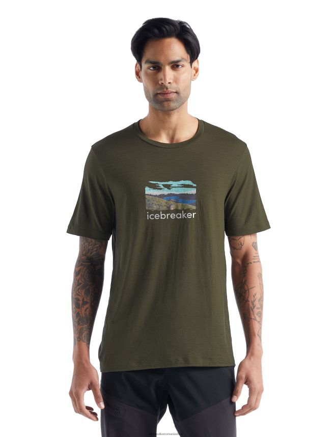 Icebreaker îmbrăcăminte loden bărbați tricou cu mânecă scurtă merino tech lite ii trailhead DL46T473
