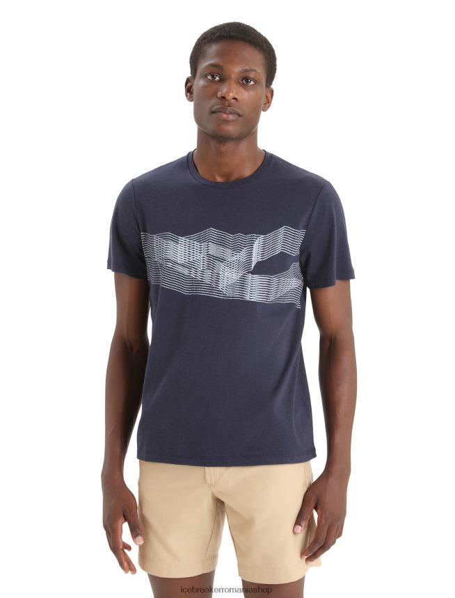 Icebreaker îmbrăcăminte marina de la miezul nopții bărbați merino central clasic tricou cu maneca scurta st anton DL46T35