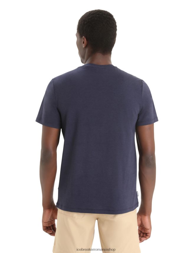 Icebreaker îmbrăcăminte marina de la miezul nopții bărbați merino central clasic tricou cu maneca scurta st anton DL46T35