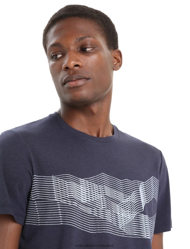 Icebreaker îmbrăcăminte marina de la miezul nopții bărbați merino central clasic tricou cu maneca scurta st anton DL46T35