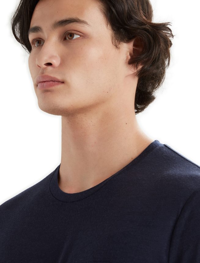 Icebreaker îmbrăcăminte marina de la miezul nopții bărbați tricou cu mânecă scurtă merino tech lite ii DL46T25