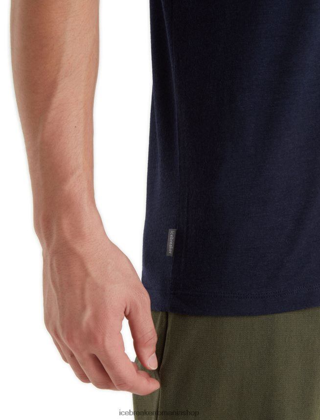 Icebreaker îmbrăcăminte marina de la miezul nopții bărbați tricou cu mânecă scurtă merino tech lite ii DL46T25