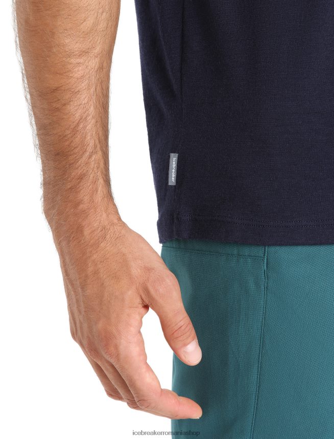 Icebreaker îmbrăcăminte marina de la miezul nopții bărbați tricou cu mânecă scurtă merino tech lite ii DL46T33