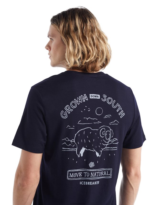 Icebreaker îmbrăcăminte marina de la miezul nopții bărbați tricou cu mânecă scurtă merino tech lite ii crescut la sud DL46T484
