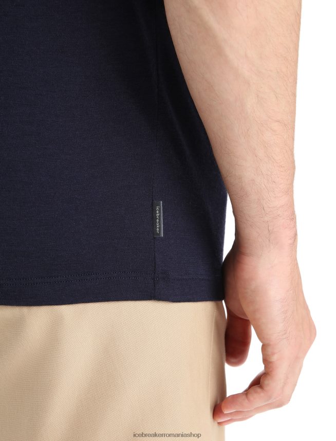 Icebreaker îmbrăcăminte marina de la miezul nopții bărbați tricou cu mânecă scurtă merino tech lite ii nature sprint DL46T55