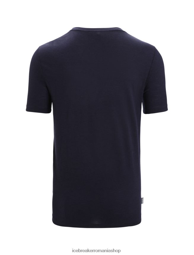 Icebreaker îmbrăcăminte marina de la miezul nopții bărbați tricou cu mânecă scurtă merino tech lite ii nature sprint DL46T55