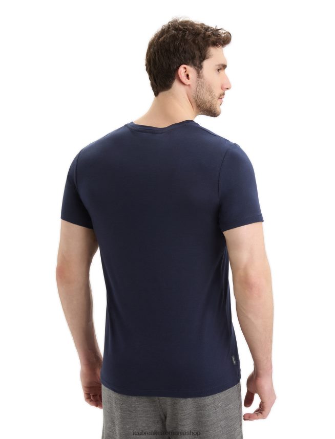 Icebreaker îmbrăcăminte marina de la miezul nopții bărbați tricou din bumbac tencel cu maneca scurta DL46T78