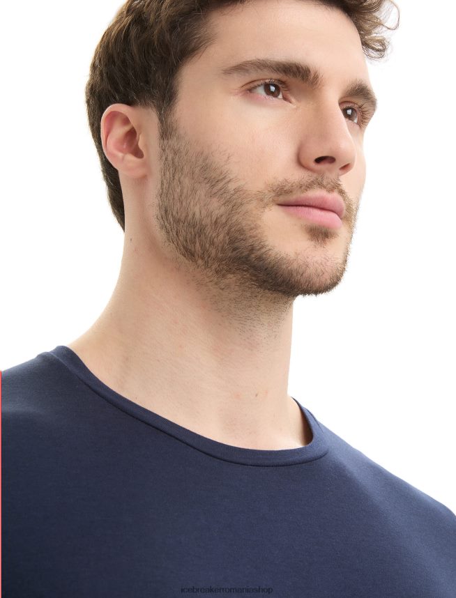 Icebreaker îmbrăcăminte marina de la miezul nopții bărbați tricou din bumbac tencel cu maneca scurta DL46T78