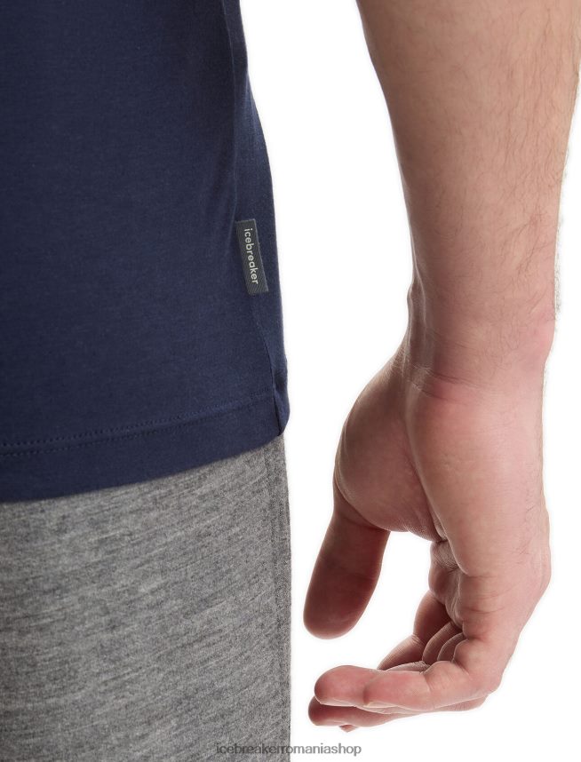 Icebreaker îmbrăcăminte marina de la miezul nopții bărbați tricou din bumbac tencel cu maneca scurta DL46T78