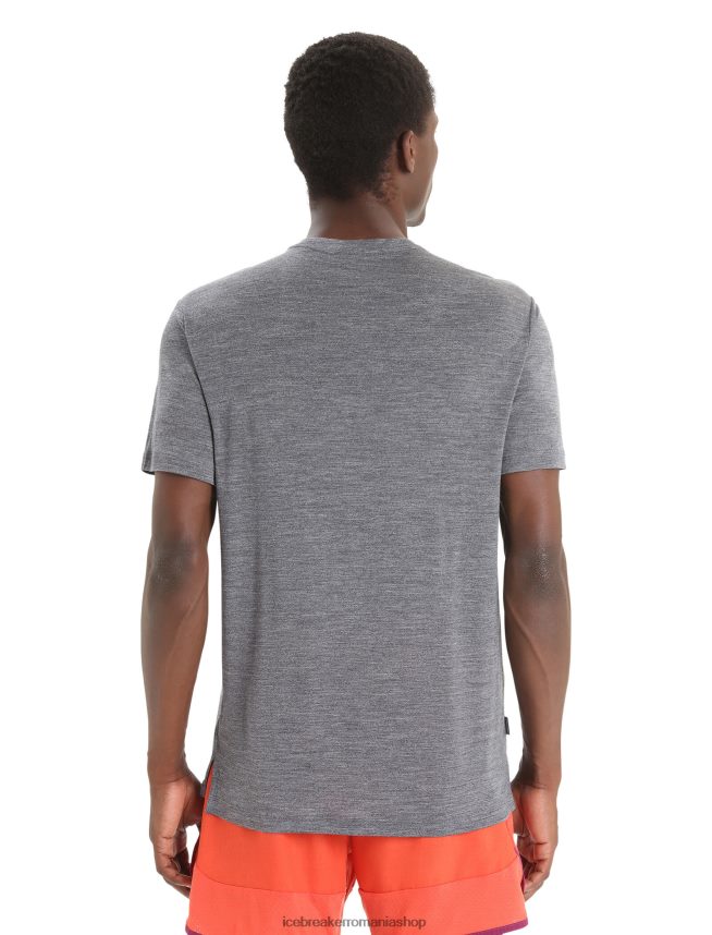 Icebreaker îmbrăcăminte miezul nopții marine heather bărbați tricou cu mânecă scurtă merino sphere ii hitt DL46T85