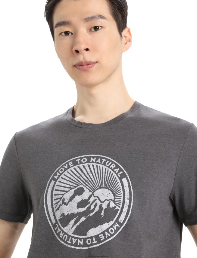 Icebreaker îmbrăcăminte muson bărbați merino central clasic tricou cu maneca scurta muta la munte natural DL46T340