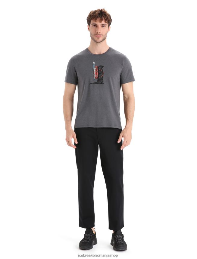 Icebreaker îmbrăcăminte muson bărbați merino central clasic tricou cu maneca scurta otter paddle DL46T62