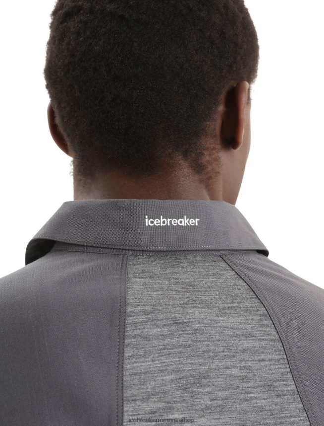 Icebreaker îmbrăcăminte muson/gritstone heather bărbați top cu mânecă scurtă merino hike DL46T87