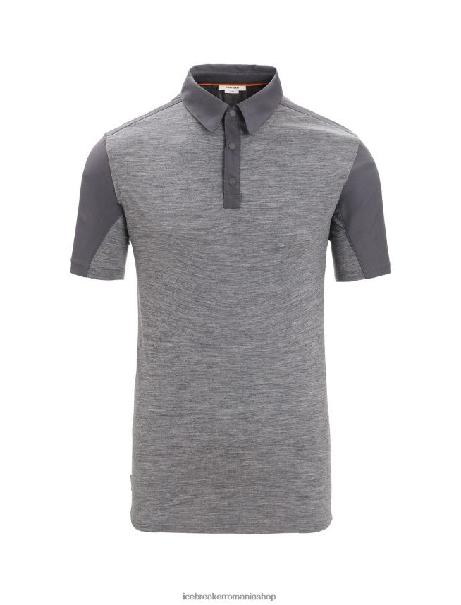 Icebreaker îmbrăcăminte muson/gritstone heather bărbați top cu mânecă scurtă merino hike DL46T87