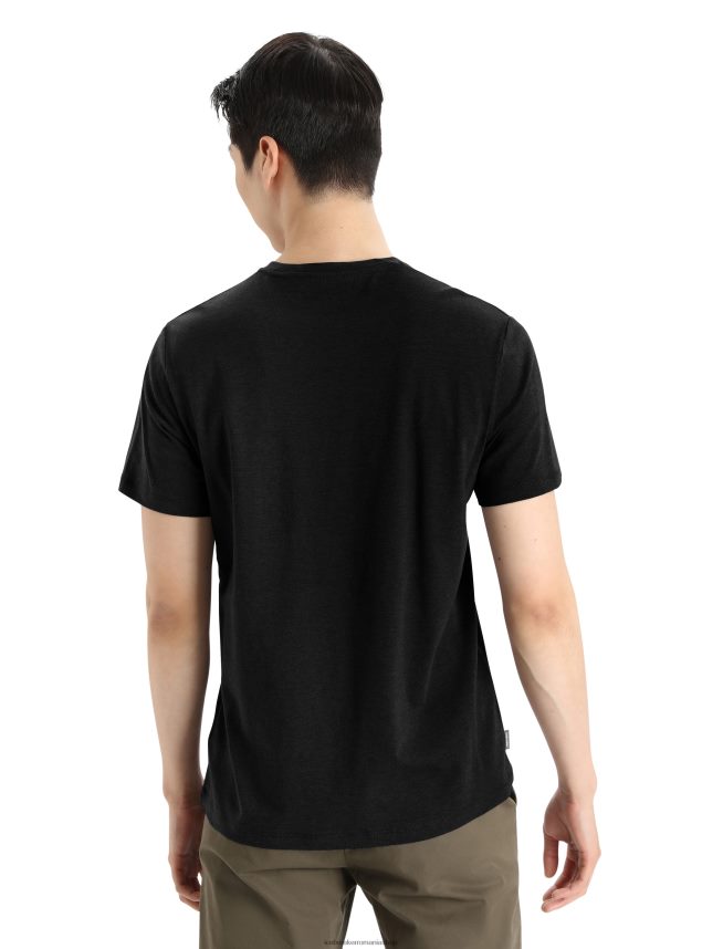 Icebreaker îmbrăcăminte negru bărbați merino central clasic tricou cu maneca scurta muta la munte natural DL46T339