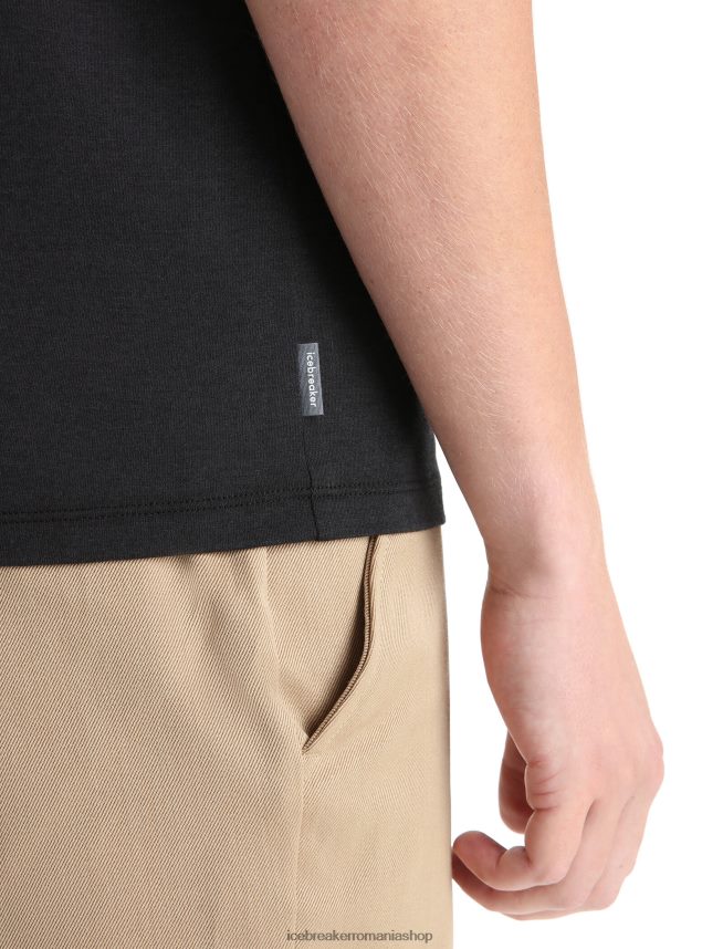 Icebreaker îmbrăcăminte negru bărbați merino central clasic tricou cu maneca scurta otter paddle DL46T60