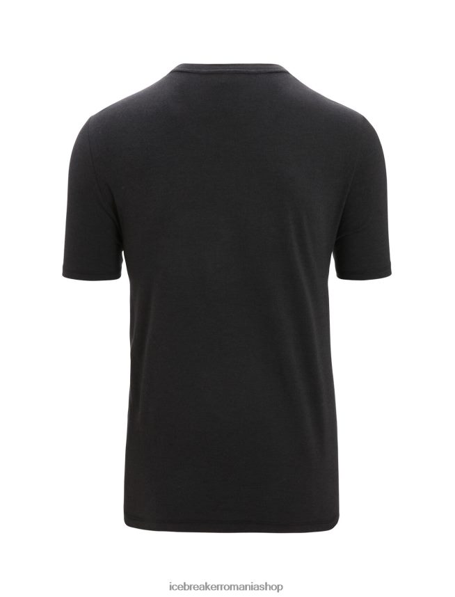 Icebreaker îmbrăcăminte negru bărbați merino central clasic tricou cu maneca scurta otter paddle DL46T60