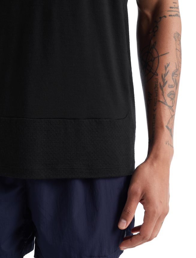 Icebreaker îmbrăcăminte negru bărbați rezervor zoneknit merinos DL46T491