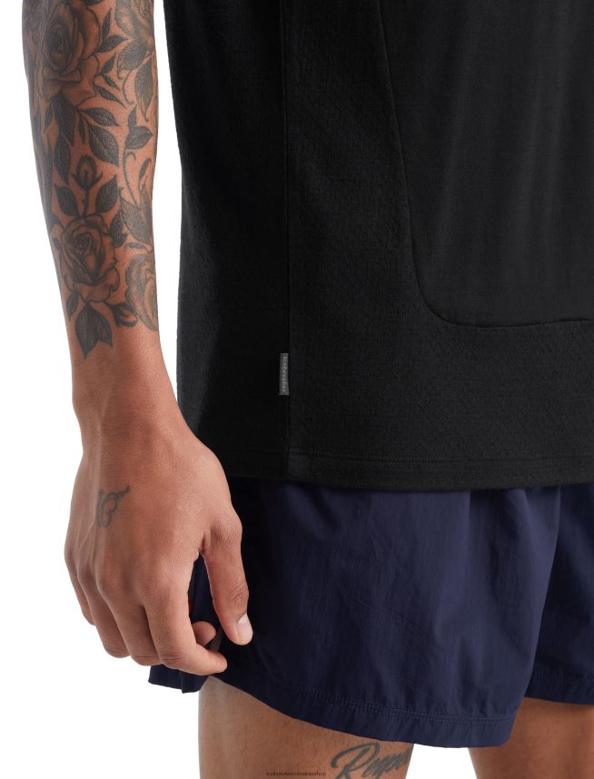 Icebreaker îmbrăcăminte negru bărbați rezervor zoneknit merinos DL46T491