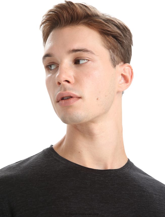 Icebreaker îmbrăcăminte negru bărbați tricou cu mânecă scurtă din merinos DL46T80