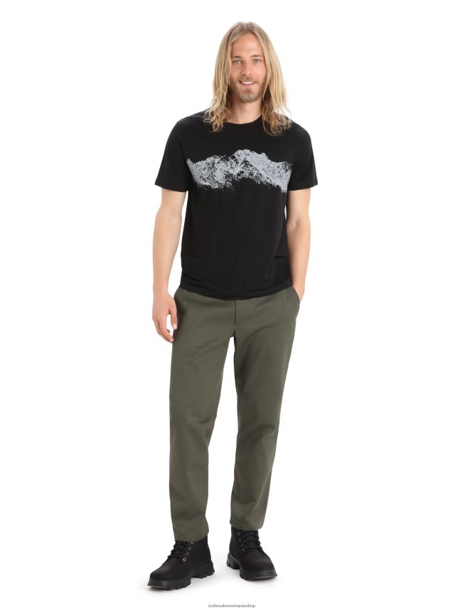 Icebreaker îmbrăcăminte negru bărbați tricou cu mânecă scurtă merino tech lite ii gamă remarcabilă DL46T411