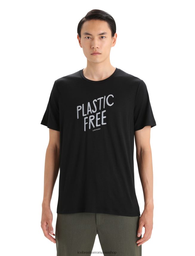 Icebreaker îmbrăcăminte negru bărbați tricou cu mânecă scurtă merino tech lite ii natural DL46T92