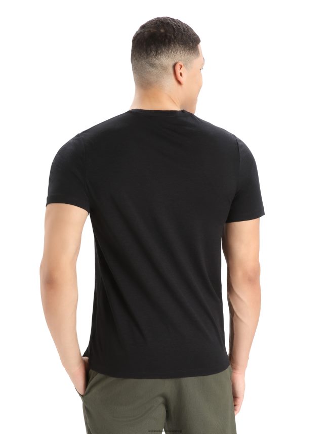 Icebreaker îmbrăcăminte negru bărbați tricou cu mânecă scurtă merino tech lite ii natural alps DL46T367
