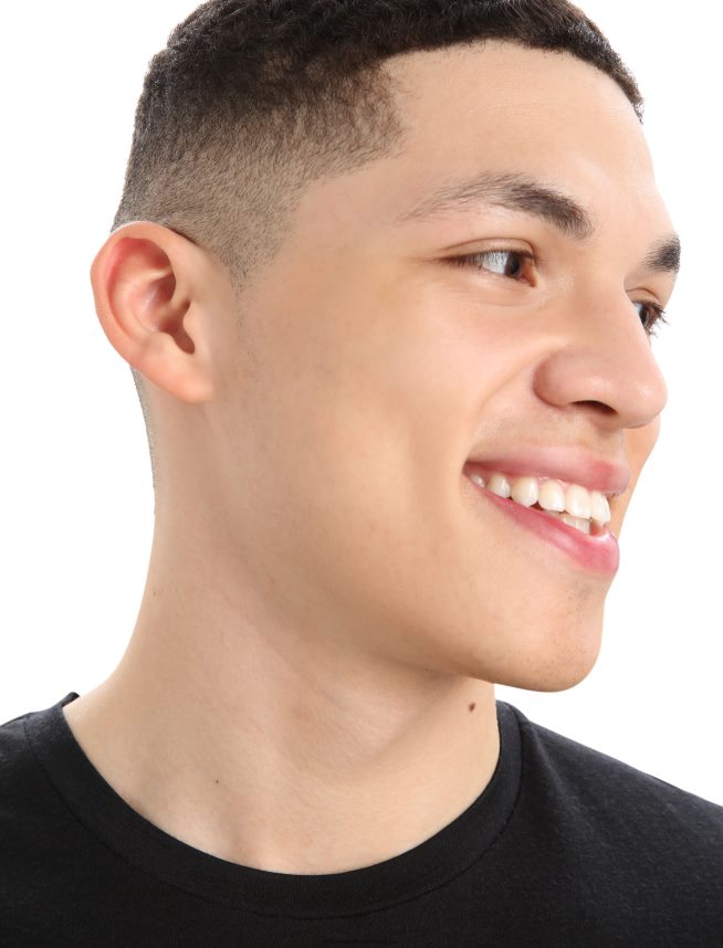 Icebreaker îmbrăcăminte negru bărbați tricou cu mânecă scurtă merino tech lite ii natural alps DL46T367