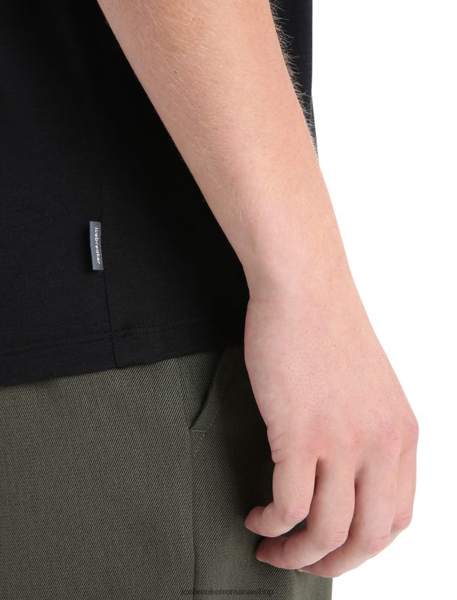 Icebreaker îmbrăcăminte negru bărbați tricou cu mânecă scurtă merino tech lite ii polar paddle DL46T66