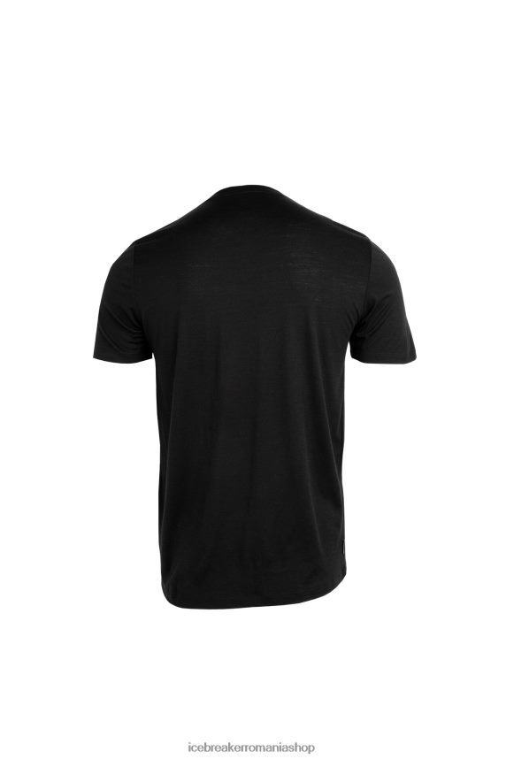 Icebreaker îmbrăcăminte negru bărbați tricou cu mânecă scurtă merino tech lite ii tricou local portland DL46T486