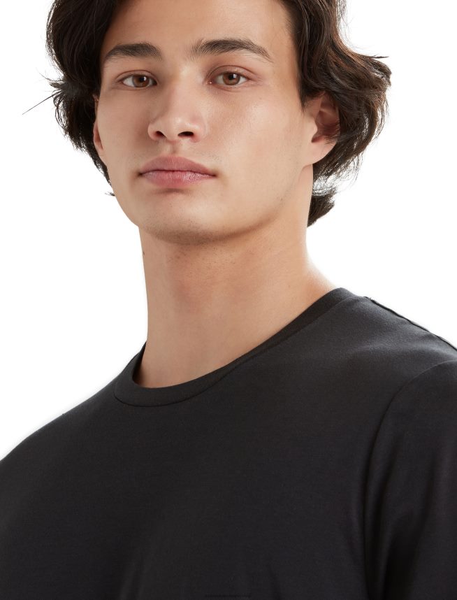 Icebreaker îmbrăcăminte negru bărbați tricou din bumbac tencel cu maneca scurta DL46T76