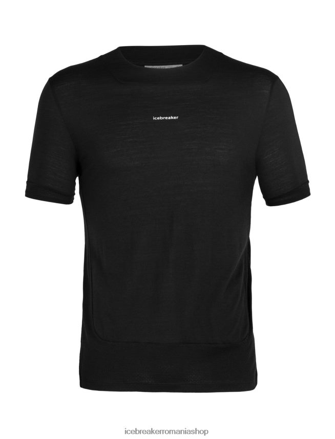 Icebreaker îmbrăcăminte negru bărbați tricou zoneknit merinos cu maneca scurta DL46T498