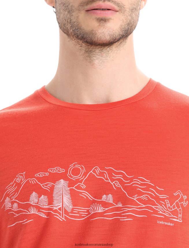 Icebreaker îmbrăcăminte pământ vibrant bărbați tricou cu mânecă scurtă merino tech lite ii nature sprint DL46T56
