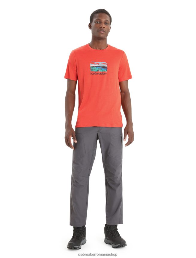 Icebreaker îmbrăcăminte pământ vibrant bărbați tricou cu mânecă scurtă merino tech lite ii trailhead DL46T15